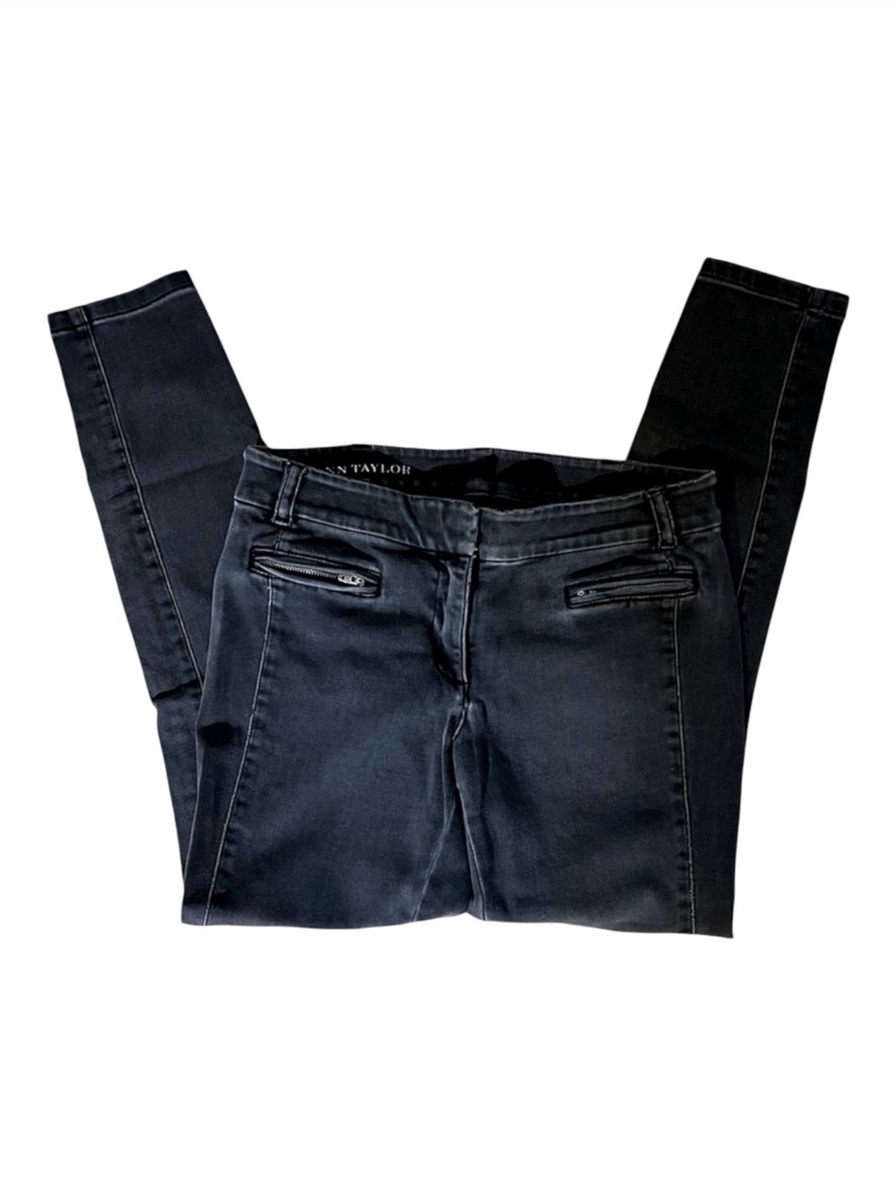 Ann Taylor Black Skinny - Cut Cotton Jeans Size 8P